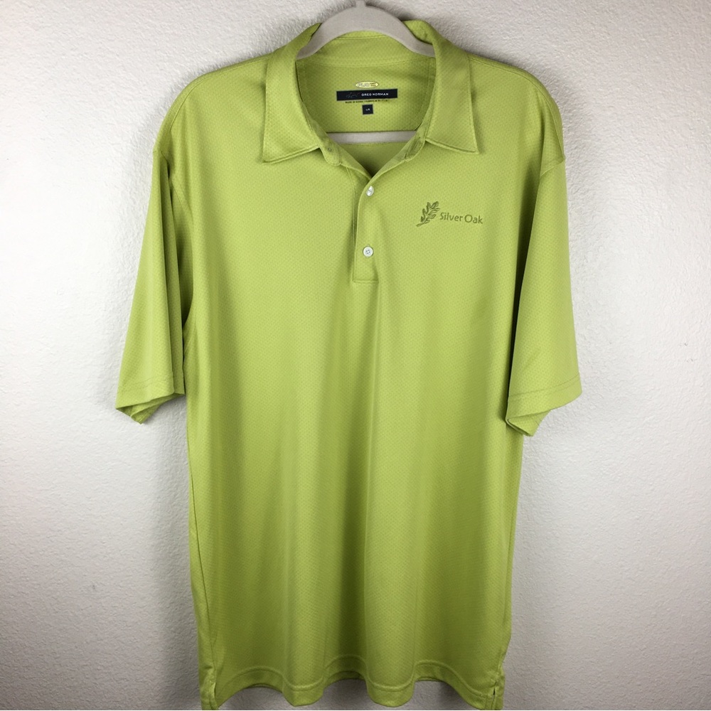 Polo Style SHIRT by GREG NORMAN Play-DRY Lime Green Size Large
